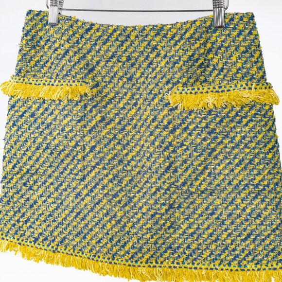 Louis Vuitton Resort 2014 Yellow & Blue Cotton-Tweed Mini Skirt - Picture 4 of 10